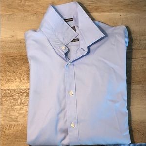 Black brown light blue dress shirt